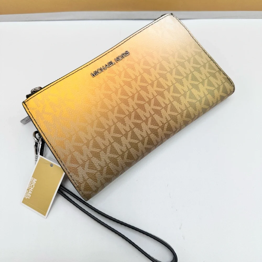 Michael Kors Olive Multi Double Zip Wristlet